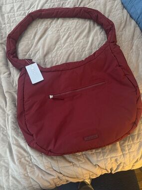Athleta All About Oversized Crossbody Hobo Bag NWT (in dark red)